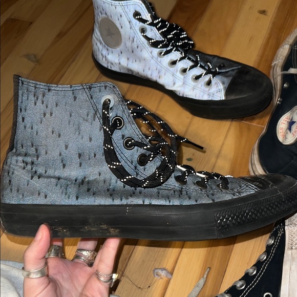 Converse Women's Black and White High-Top Sneakers - Picture 3 of 4